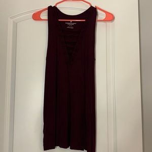 American Eagle Soft & Sexy Maroon Tank Top